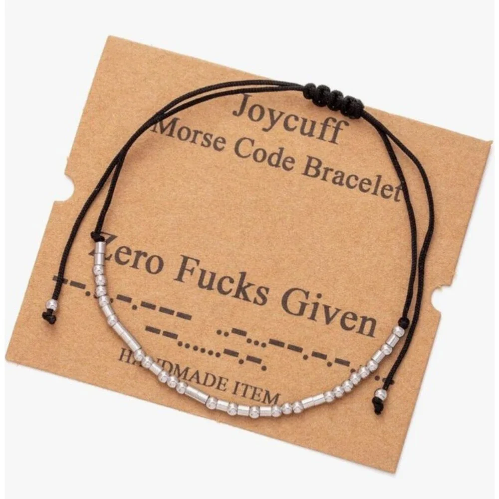 Joycuff Morse Code Bracelet Zero F**** Given Adjustable‎ Inspirational Gift